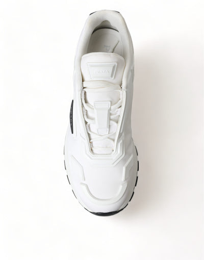 White Re-Nylon Triangle Logo Low Top Sneakers Shoes