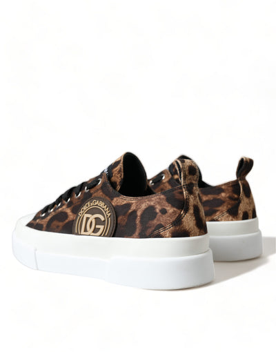 Brown Leopard Canvas Sneakers Shoes