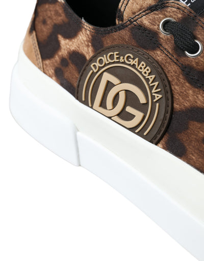 Brown Leopard Canvas Sneakers Shoes