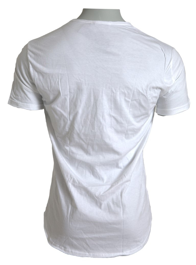 White Cotton Crew Neck Pocket T-shirt