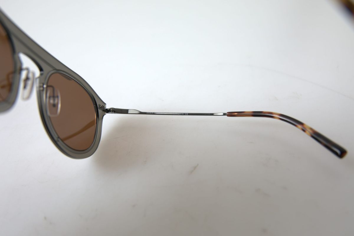 Brown DG2169 Phantos Metal Square Frame Sunglasses