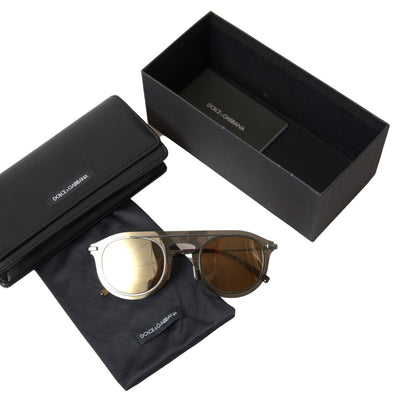 Brown DG2169 Phantos Metal Square Frame Sunglasses