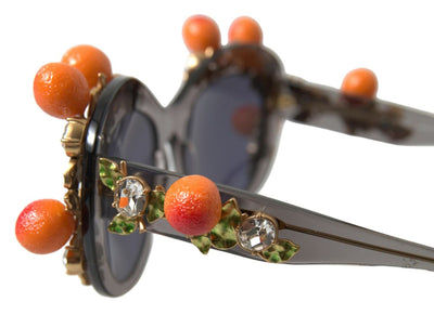 Gray DG4283B Crystals Orange Appliques Sunglasses