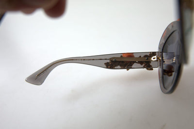 Gray DG4283B Crystals Orange Appliques Sunglasses