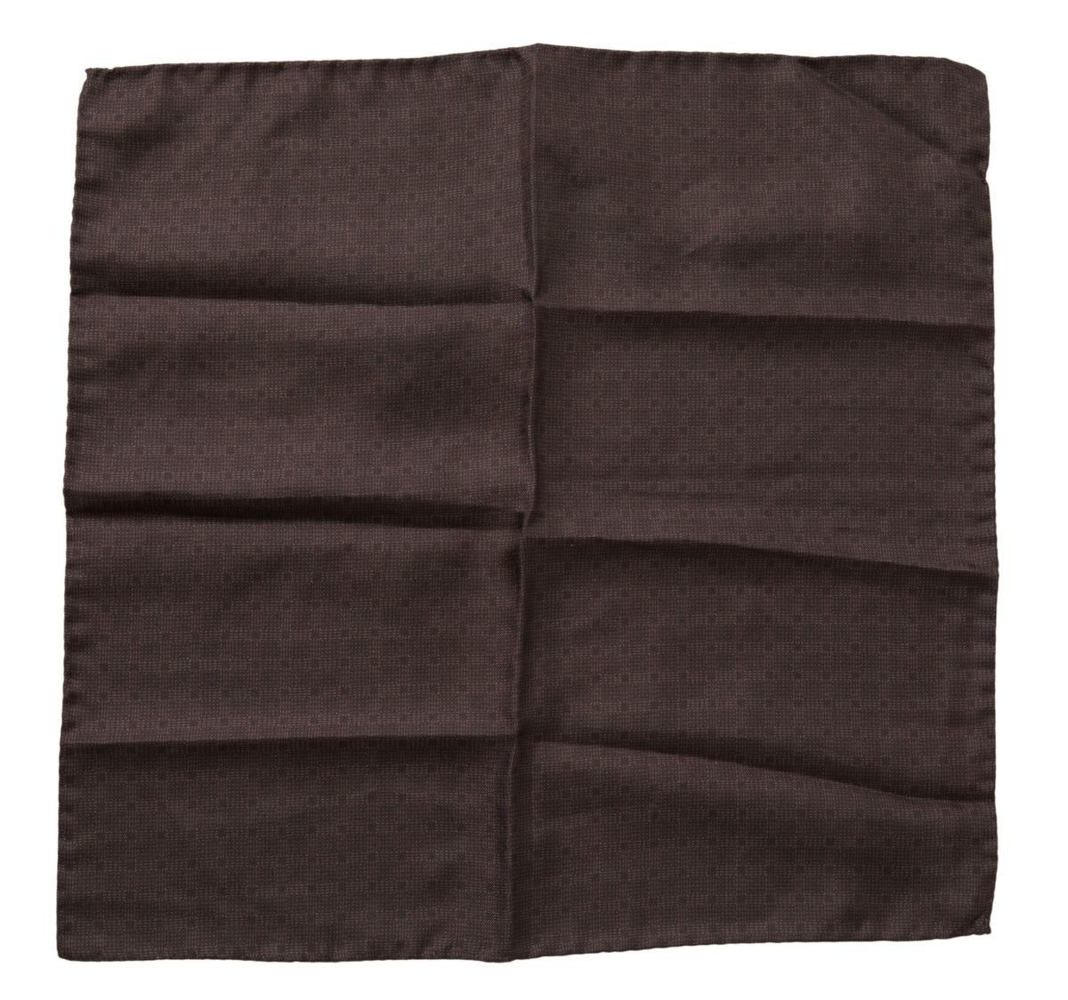 Brown Patterned Silk Square Handkerchief Scarf