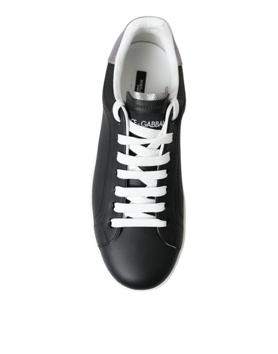 Black White Portofino Low Top Sneakers Men Shoes