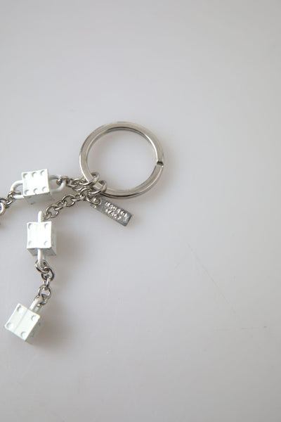 Silver Tone Metal DG Logo Engraved Keyring Keychain