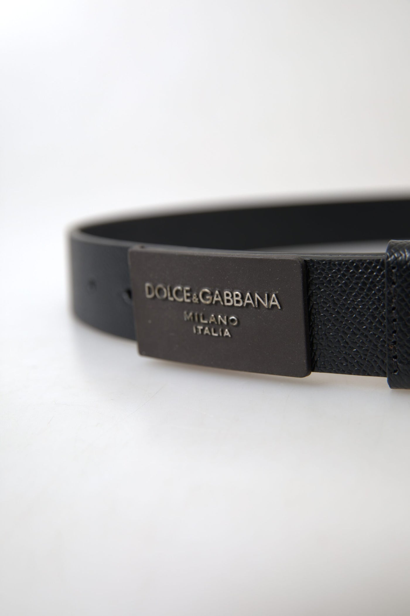 Black Leather Square Buckle Cintura Belt