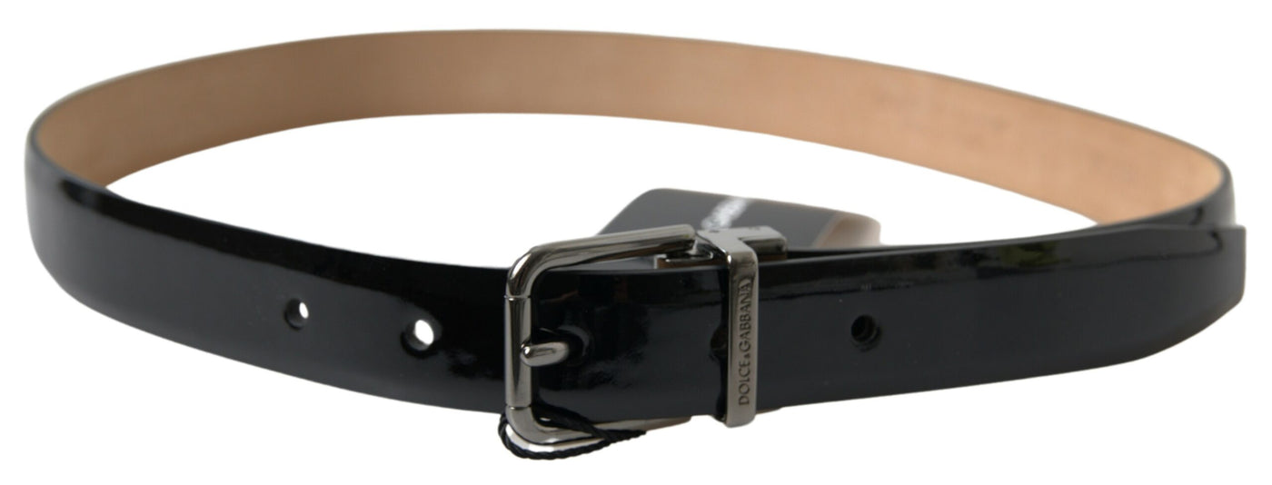 Black Calf Leather Metal Buckle Men Belt