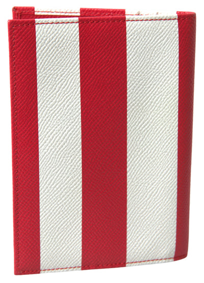 Red White Leather DG Logo Bifold Passport Holder Wallet