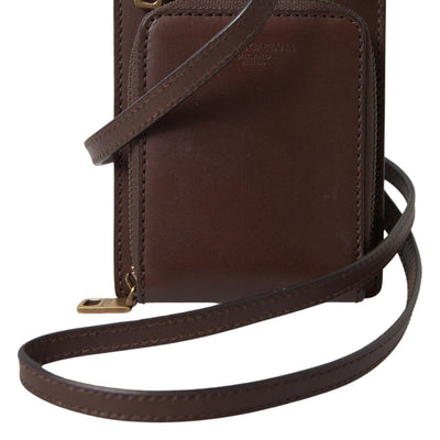 Brown Leather Men Purse Crossbody Sling Phone Bag