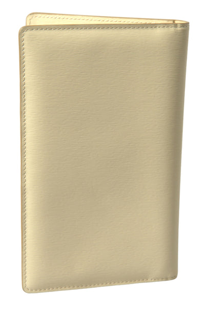 Beige Leather DG Logo Bifold Card Passport Holder Wallet