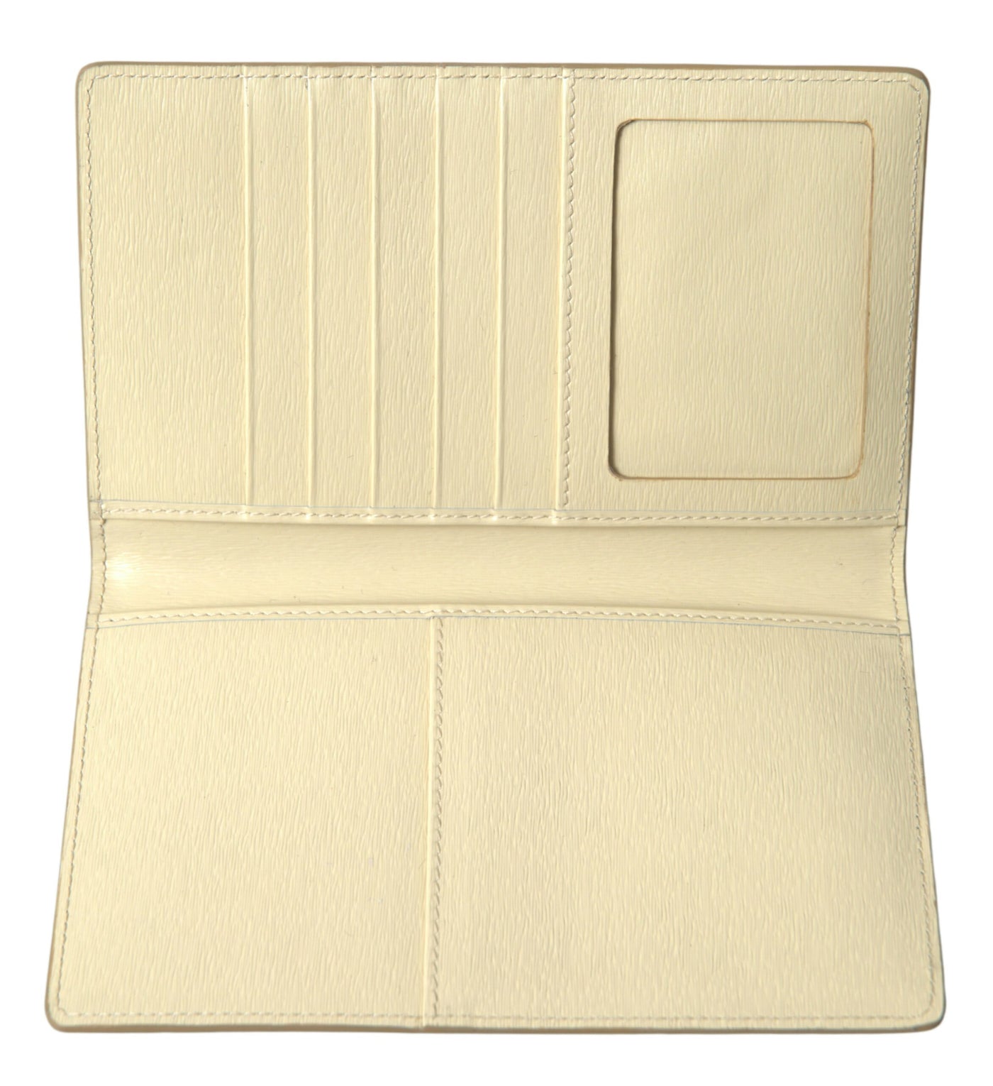 Beige Leather DG Logo Bifold Card Passport Holder Wallet