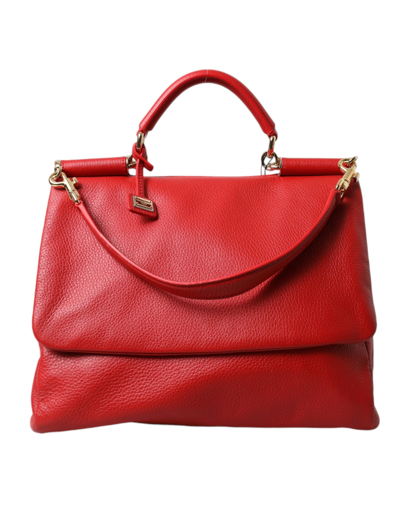 Red Leather Large Miss Sicily Top Handle Women Bag