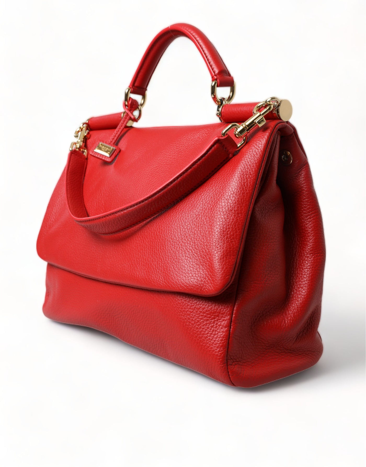 Red Leather Large Miss Sicily Top Handle Women Bag