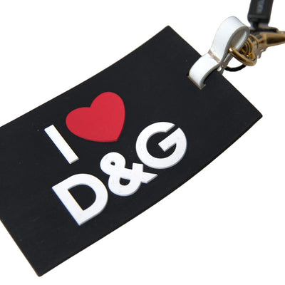 Black Silicone DG Logo Gold Brass Keychain