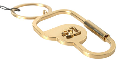 Gold Tone Brass Metal DG Logo Engraved Keyring Keychain