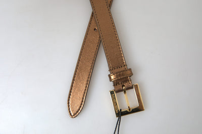 Bronze Leather Metal Gold Buckle Belt