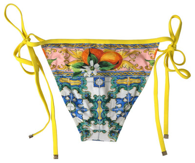 Multicolor Majolica Print Bottom Beachwear Bikini