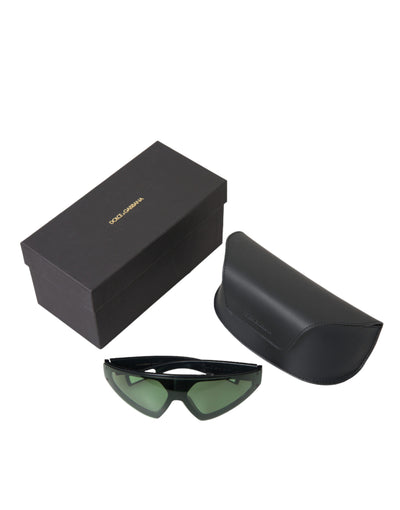 Black Acetate Frame Green Lens DG6161 Sporty Sunglasses