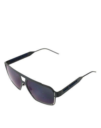 Matte Black DG2270 Logo Navigator Metal Frame Sunglasses