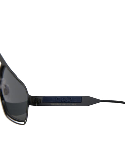 Matte Black DG2270 Logo Navigator Metal Frame Sunglasses