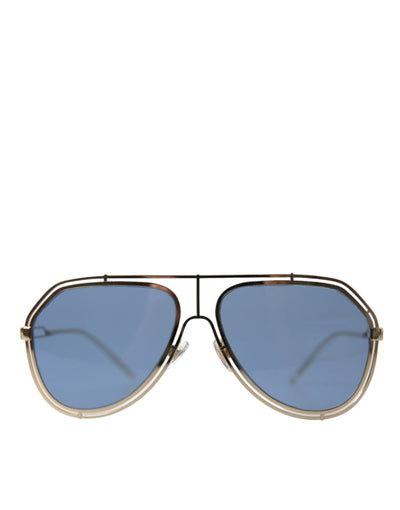 Gold Metal Frame Blue Lenses DG2176 Aviator Sunglasses