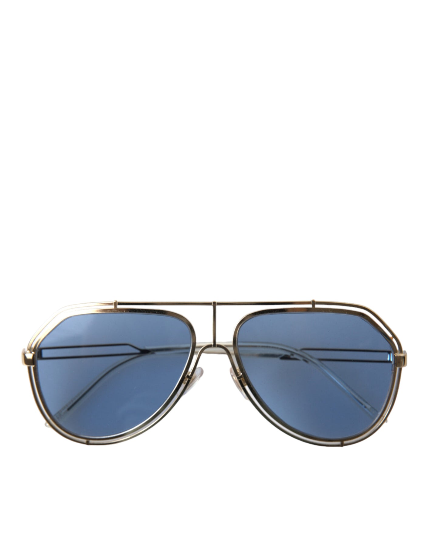 Gold Metal Frame Blue Lenses DG2176 Aviator Sunglasses