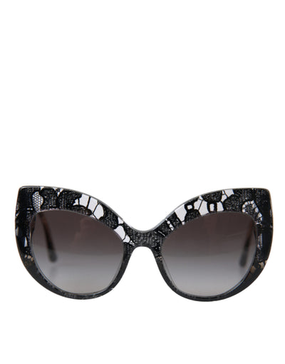 Black Lace Acetate Cat Eye Gray Lens DG4321F Sunglasses