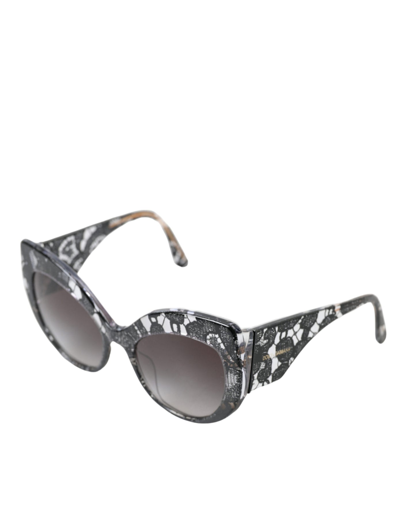 Black Lace Acetate Cat Eye Gray Lens DG4321F Sunglasses