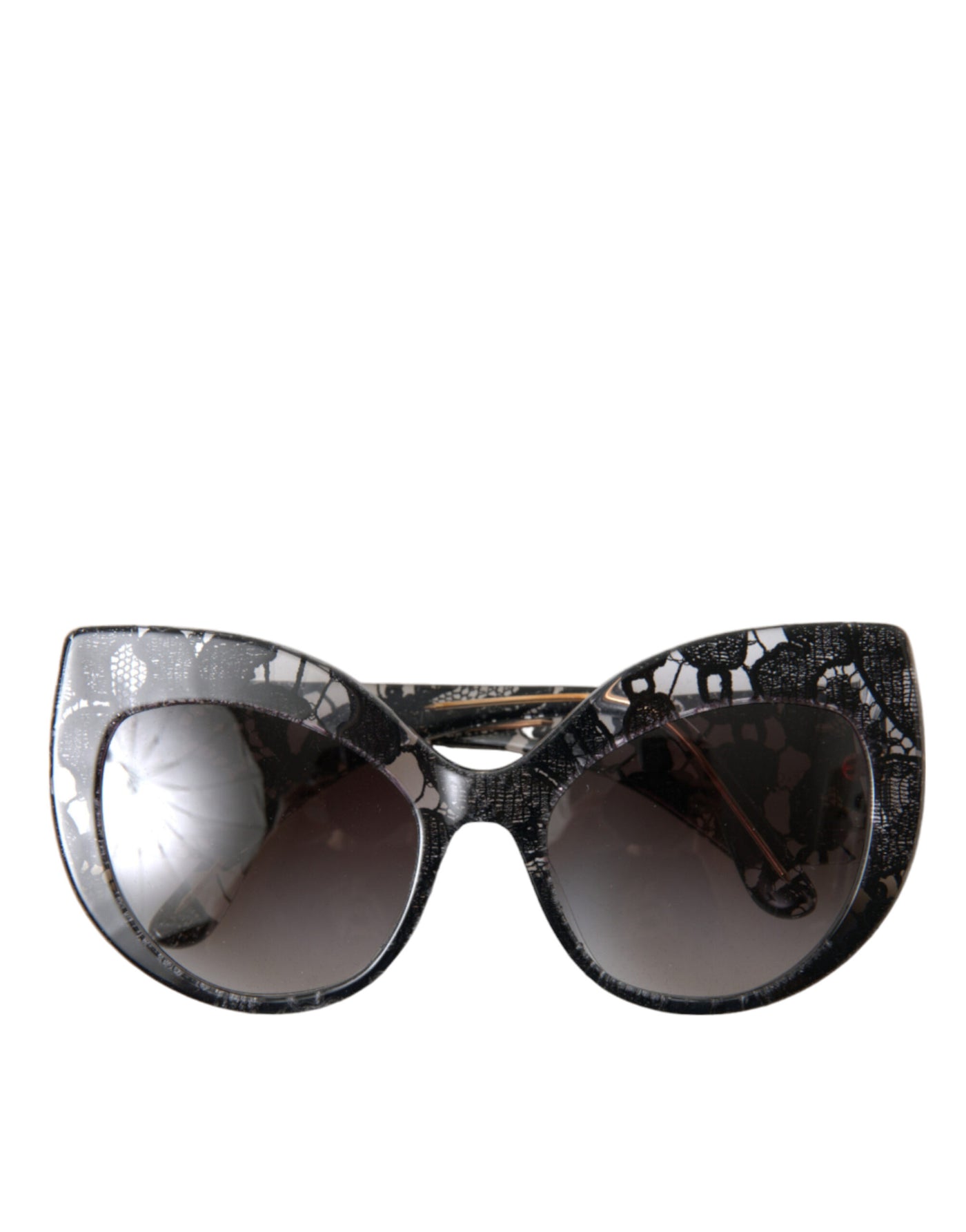 Black Lace Acetate Cat Eye Gray Lens DG4321F Sunglasses