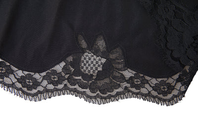 Black Lace Silk Sleepwear Camisole Top Underwear