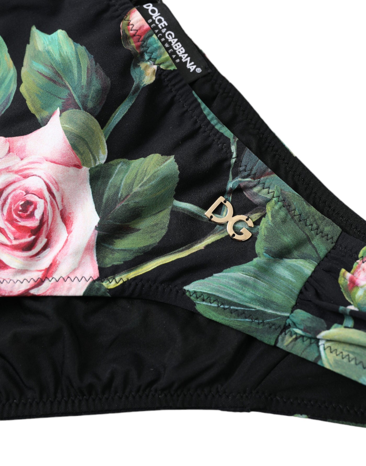 Black Floral Swimwear Bottom Beachwear Bikini