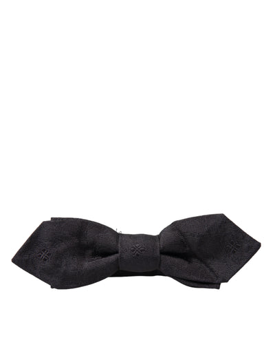 Black Fantasy Silk Adjustable Neck Men Papillon Bow Tie