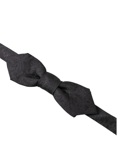 Black Fantasy Silk Adjustable Neck Men Papillon Bow Tie