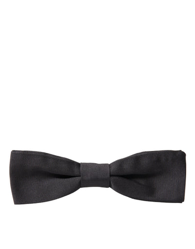 Dark Gray Silk Adjustable Neck Men Papillon Bow Tie