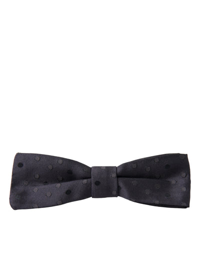 Blue Polka Dot Silk Adjustable Neck Men Papillon Bow Tie