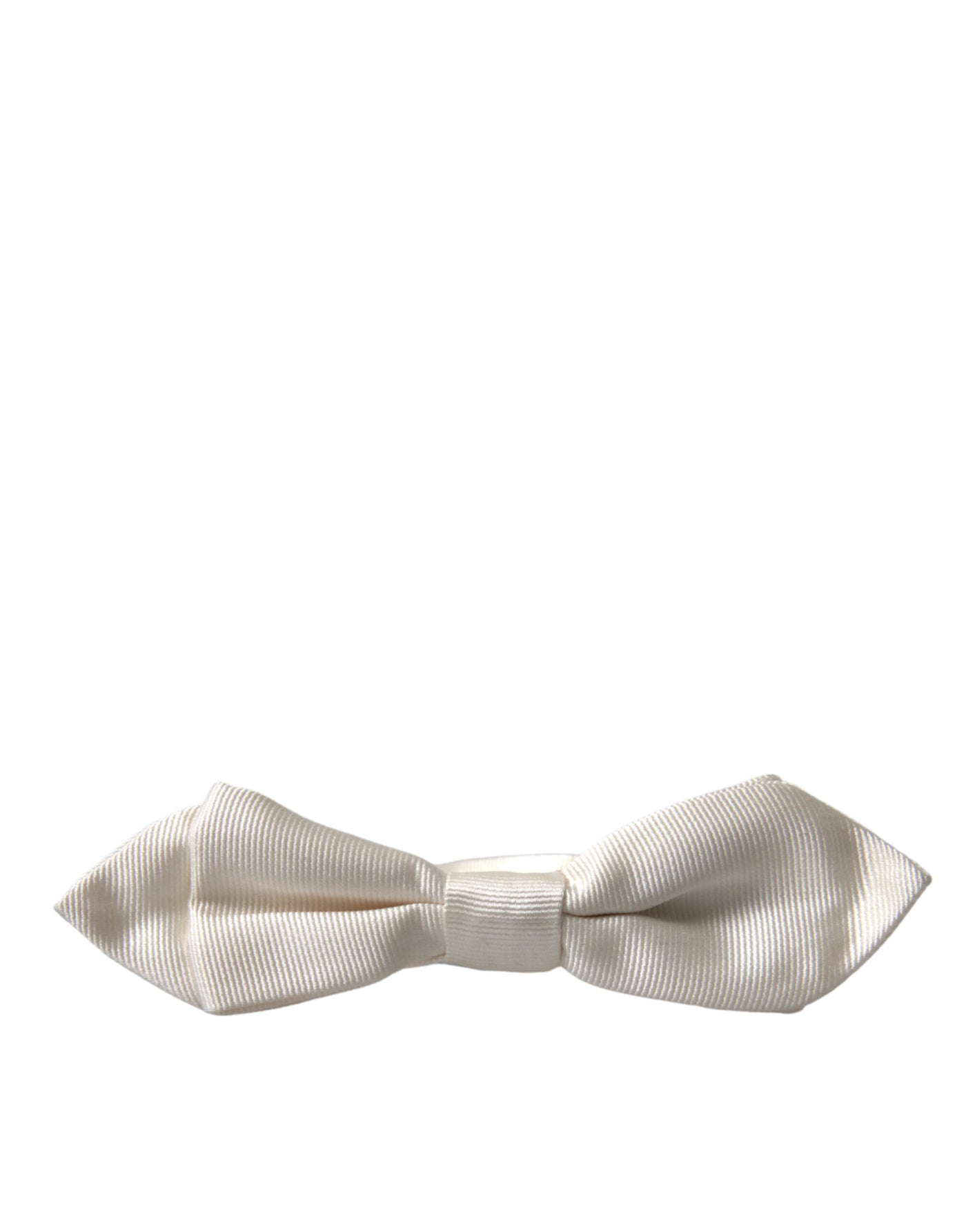 White Silk Slim Adjustable Neck Papillon Bow Tie