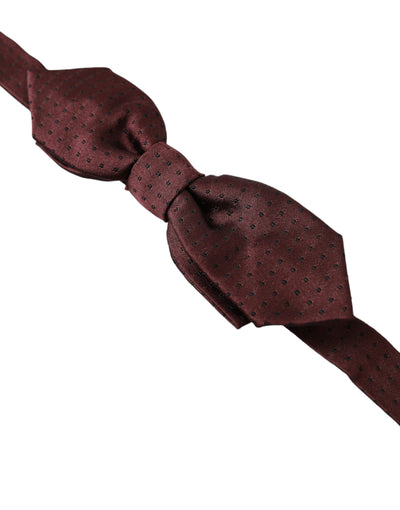 Red Bordeaux Silk Slim Adjustable Neck Papillon Bow Tie