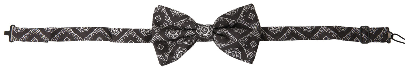 Black Fantasy Pattern Adjustable Neck Papillon Bow Tie