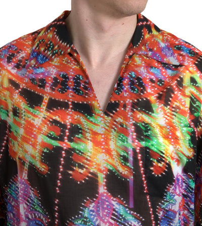 Multicolor Luminarie Print Men Cotton Shirt