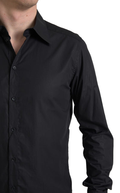 Black Collared Long Sleeve MARTINI Shirt