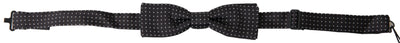 Black Polka Dot Silk Adjustable Men Neck Papillon Bow Tie