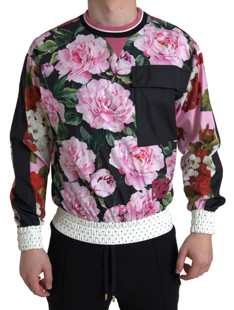 Pink Floral Roses Crewneck Top Sweater