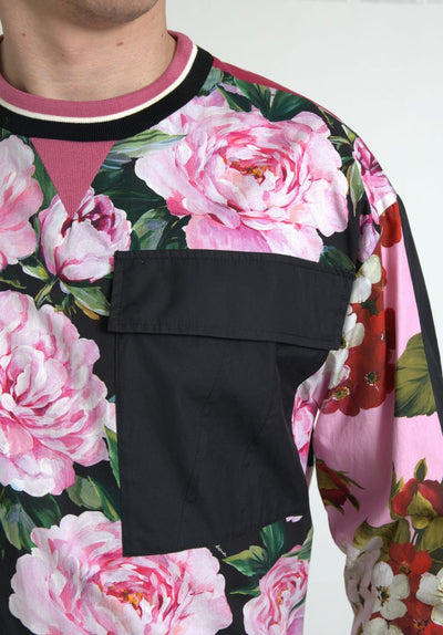 Pink Floral Roses Crewneck Top Sweater