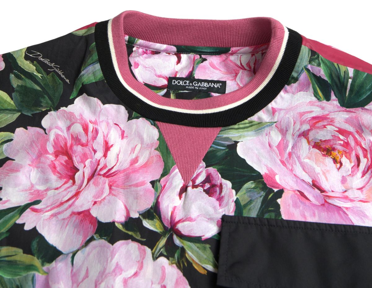 Pink Floral Roses Crewneck Top Sweater