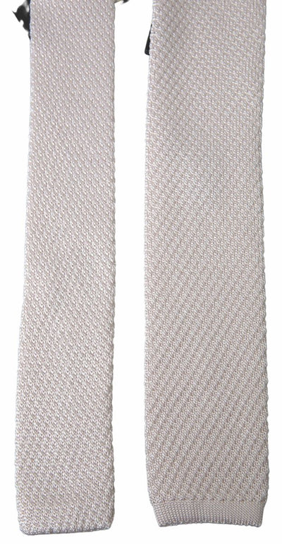 White Silk Knitted Classic Men Necktie Accessory Tie