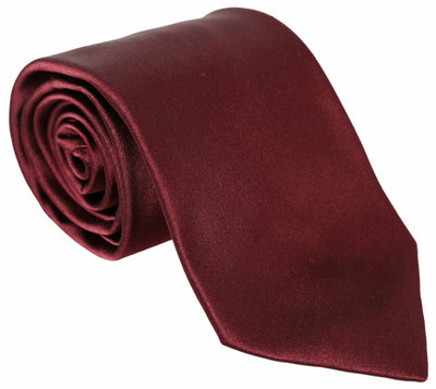 Red Satin Silk Classic Men Necktie Accessory Tie