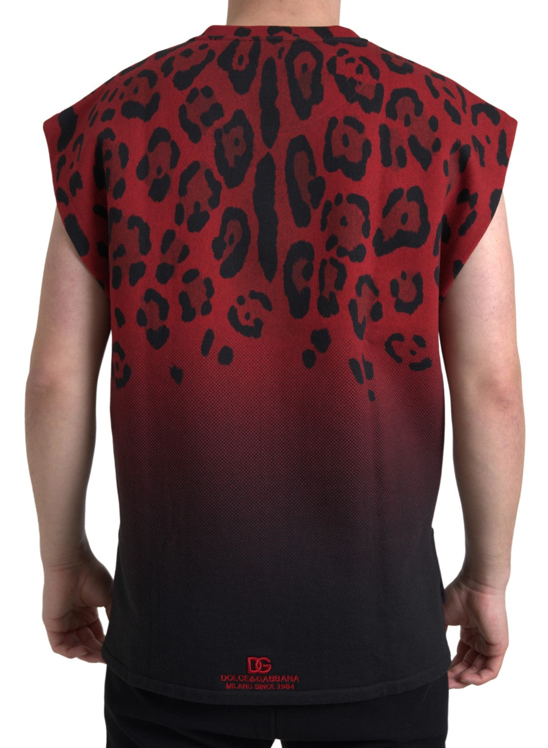 Red Leopard Cotton Sleeveless Tank T-shirt