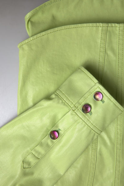 Green Cotton Collared Button Down Shirt